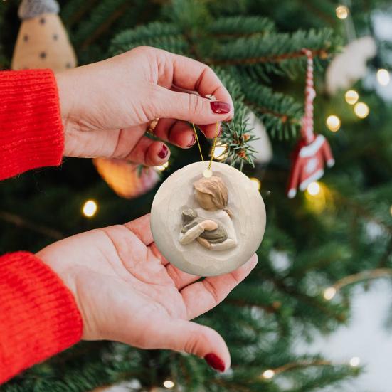 Christmas Ornament for Horse Lovers Hugging Horse Acrylic Pendant Christmas Tree Hanging Decoration Holiday Gifts for Girls Women Cowgirls