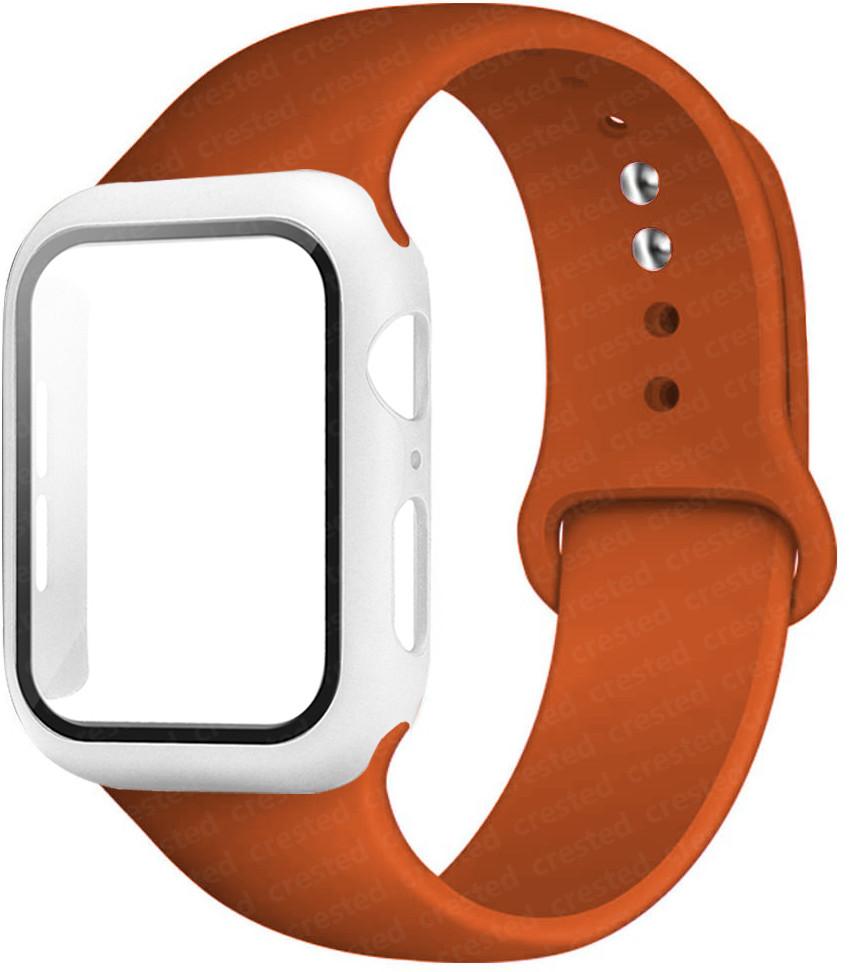 For Apple Watch Bands 46mm 44mm 41mm 40mm 45mm 42mm Silicone Correas Bracelet Iwatch Series 10 9 8 7 6 SE 3 11 Glass+Case+Strap