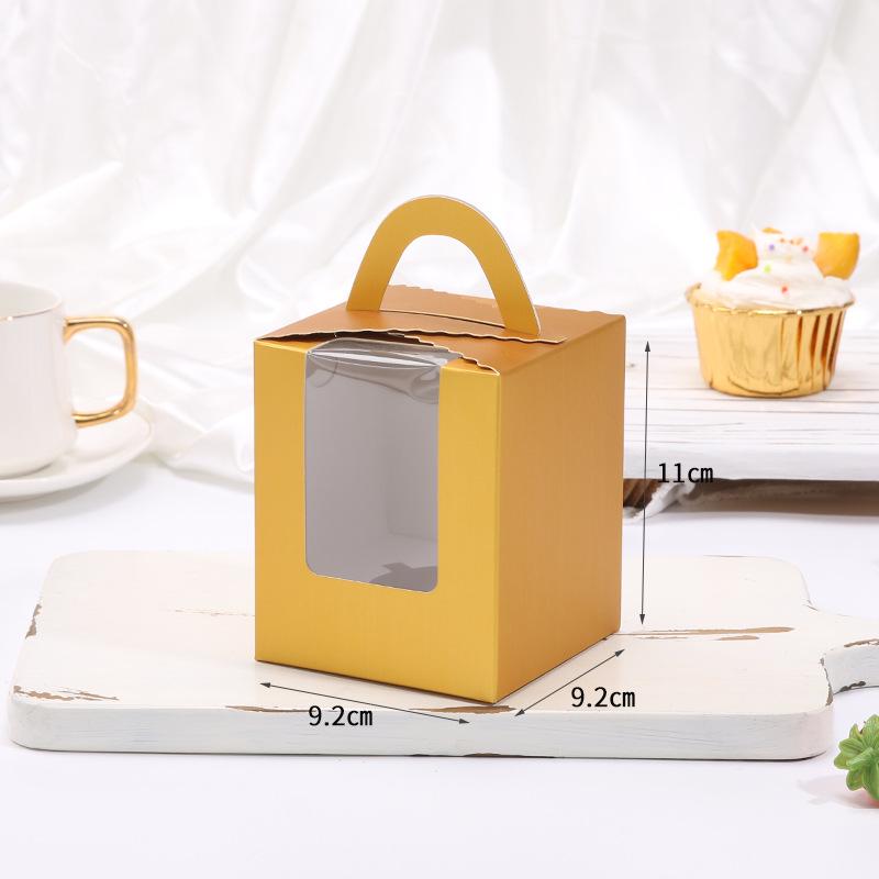 1-Piece Handheld Muffin & Cupcake Box with Transparent Window for Pastry and Dessert