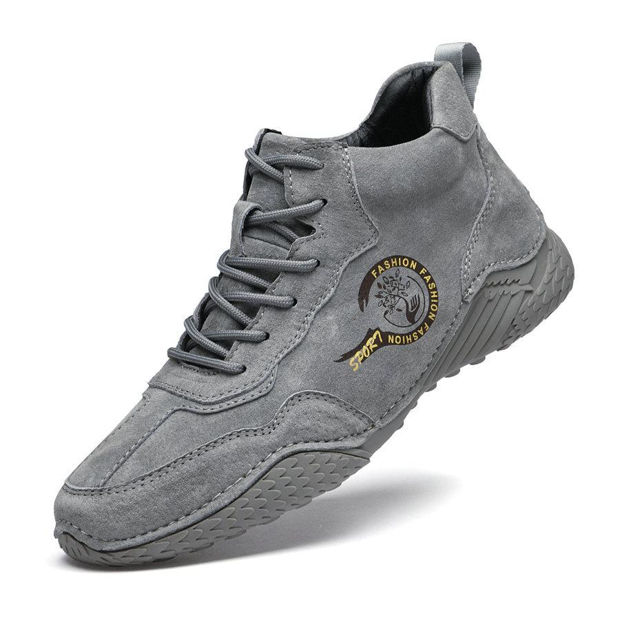 Leather Men's Shoes High-top Cotton Shoes Men's Casual Shoes Winter Velvet Thickened Shoes Martin Boots Men's