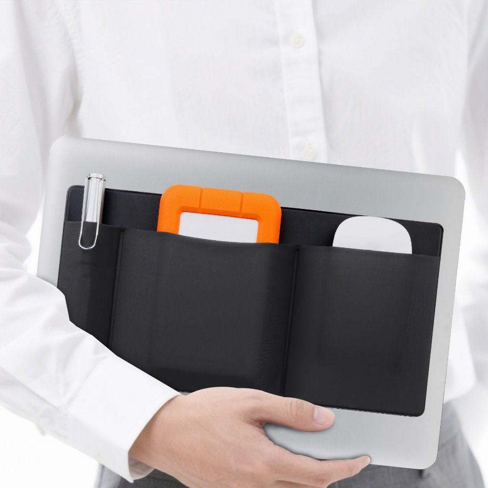 Solid Color External Hard Drive Sleeve 3-Pocket Storage Pouch  Laptop Accessories