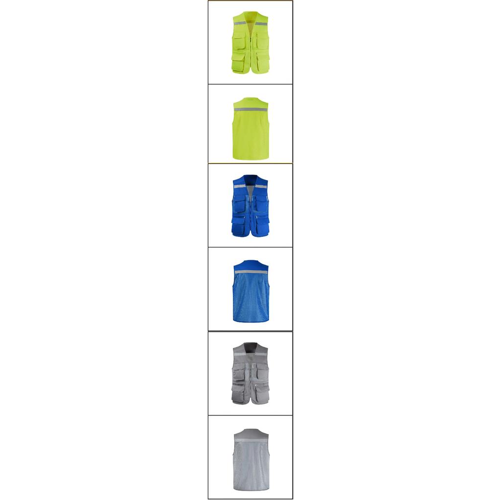 Men's Summer Mesh Vest Photography Work Multi-Pockets Outdoors Journalist's Vest Sleeveless Jackets