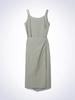 HAUS072C Grain Stripe Wrap One-Piece Khaki