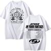 ATEEZ "In Your Fantasy" Vintage T‑Shirt, Front White Ornamental Badge with "8 Makes 1 Team" & Back Full Tour Date List, Oversized K‑Pop Fan Tee