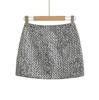 Gonna Corta A-line da Donna Petite Grigio Argento con Paillettes - Stile Piccante Autunno/Inverno 2025