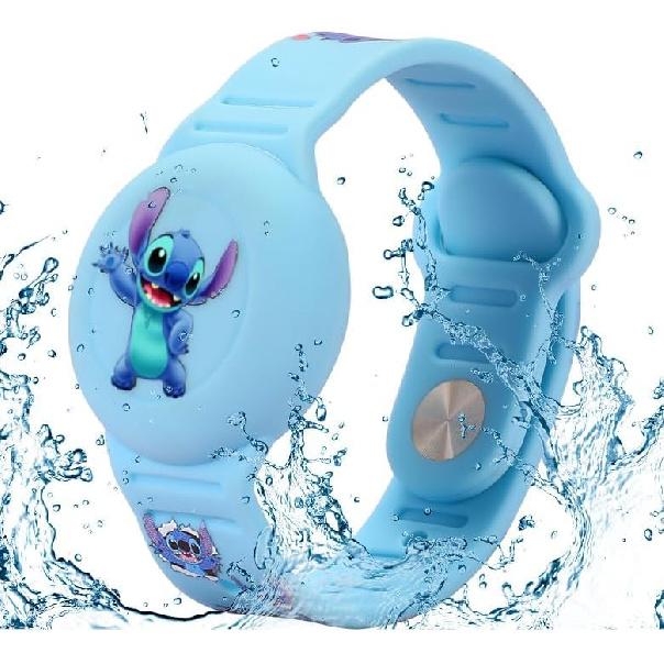 Compatible for AirTag Kids Bracelet, Cute Kid Air Tag Wristband Adjustable Hidden Watch Band Air Tag Holder for Apple Air Tag, Soft Silicone