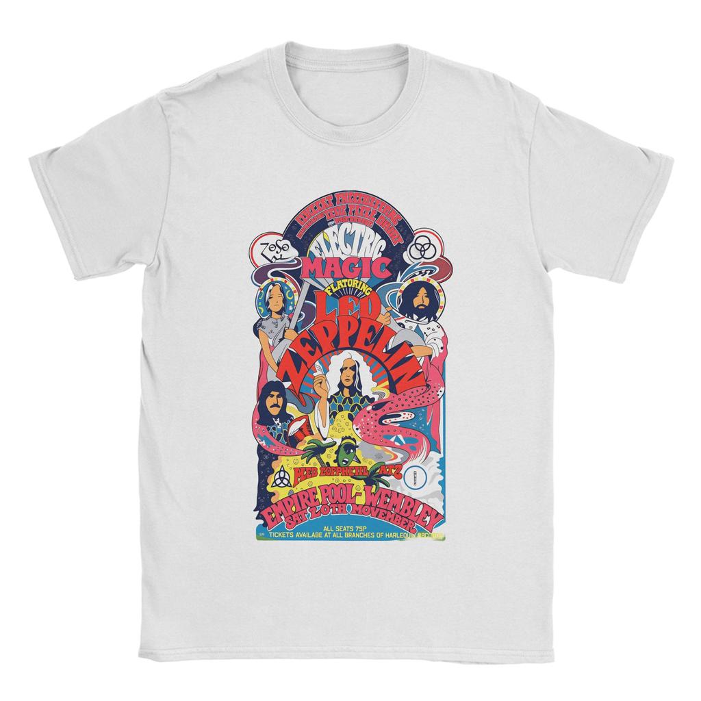 The Mother Ship Led Zeppelin TShirts Men  Vintage 100 Cotton Tees Round Collar Short Sleeve T Shirts Plus Size Tops