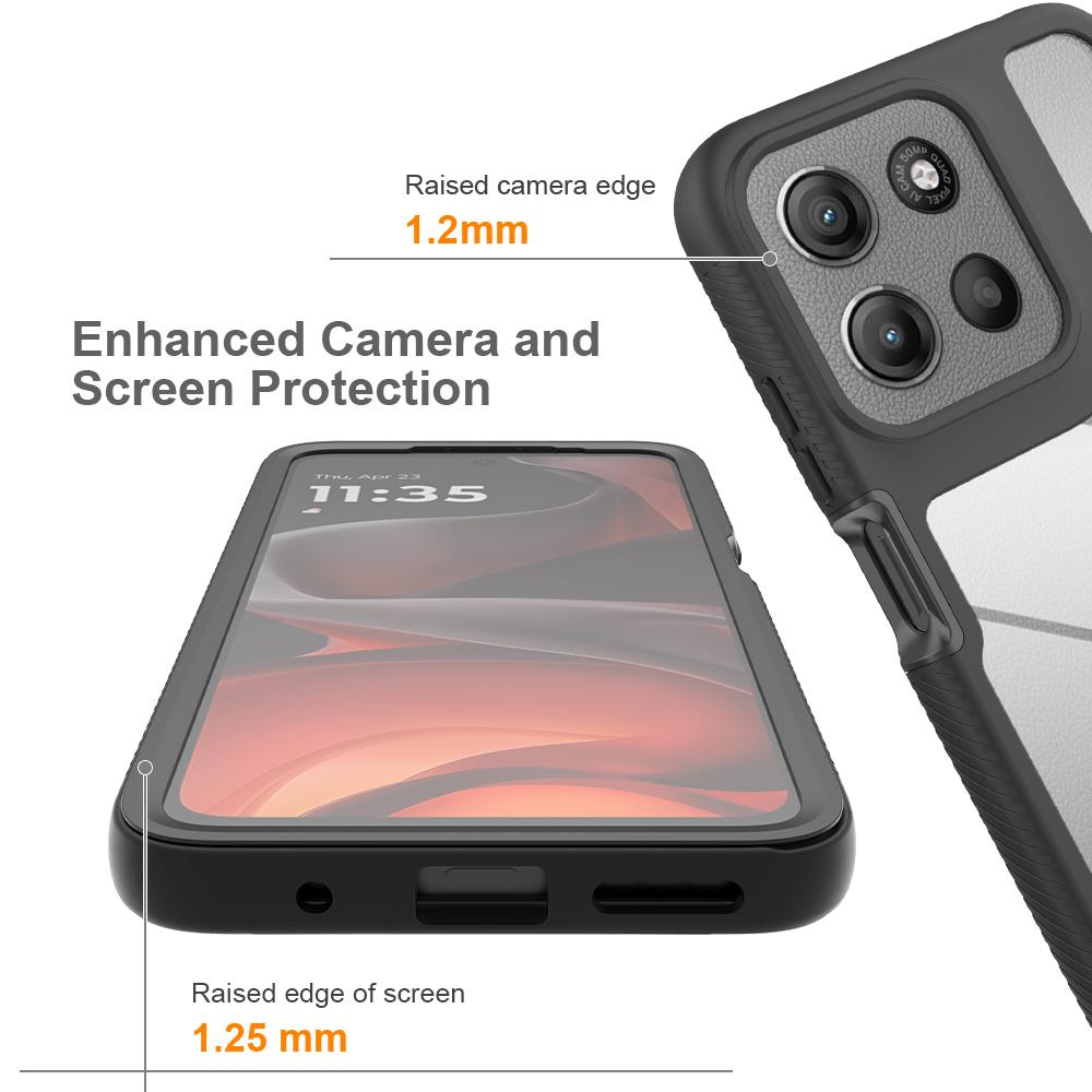 Clear Case for Motorola Moto E15 4G/G15 4G/G05 4G PC+TPU Phone Back Cover with PET Screen Film