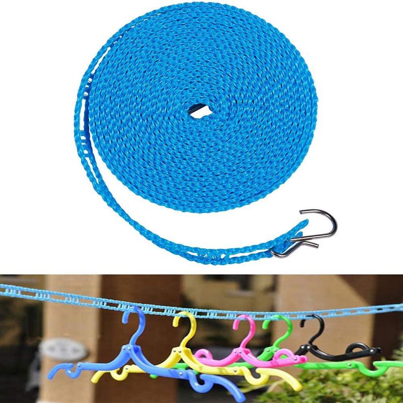 Nylon Clothesline Colorful Windproof Clothes Drying Rope Adjustable Travel Clothes Line Portable Laundry Line For Indoor Outdoor
