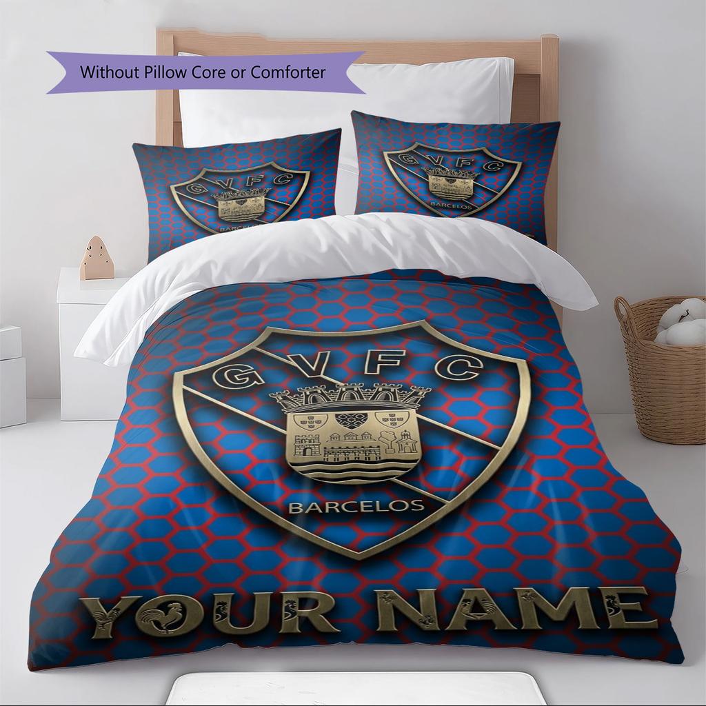 Name Custom Gil Vicente FC Pattern Bedding Set Quilt Cover Pillowcase Home Decor Gift (1 * duvet cover + 2 * pillowcase, without core)