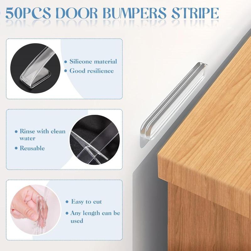 Silicone Self Adhesive Buffer Pads Refrigerator Anti-collision Strip Door Stopper Cabinet Bumpers Transparent Wall Protector Pad