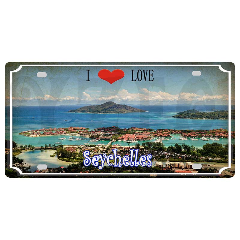 Mauritius Flag Metal Retro Signs FIJI Corfu Island Zakynthos Travel Souvenir For Wall Home Vintage Decor XCM  DCB 15x30cm(5.9x7.8inch)