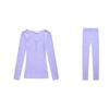 Round Neck T Shirt Button Long Pants Long Johns Set Thermal Underwear Women Underwear Top Pants Set