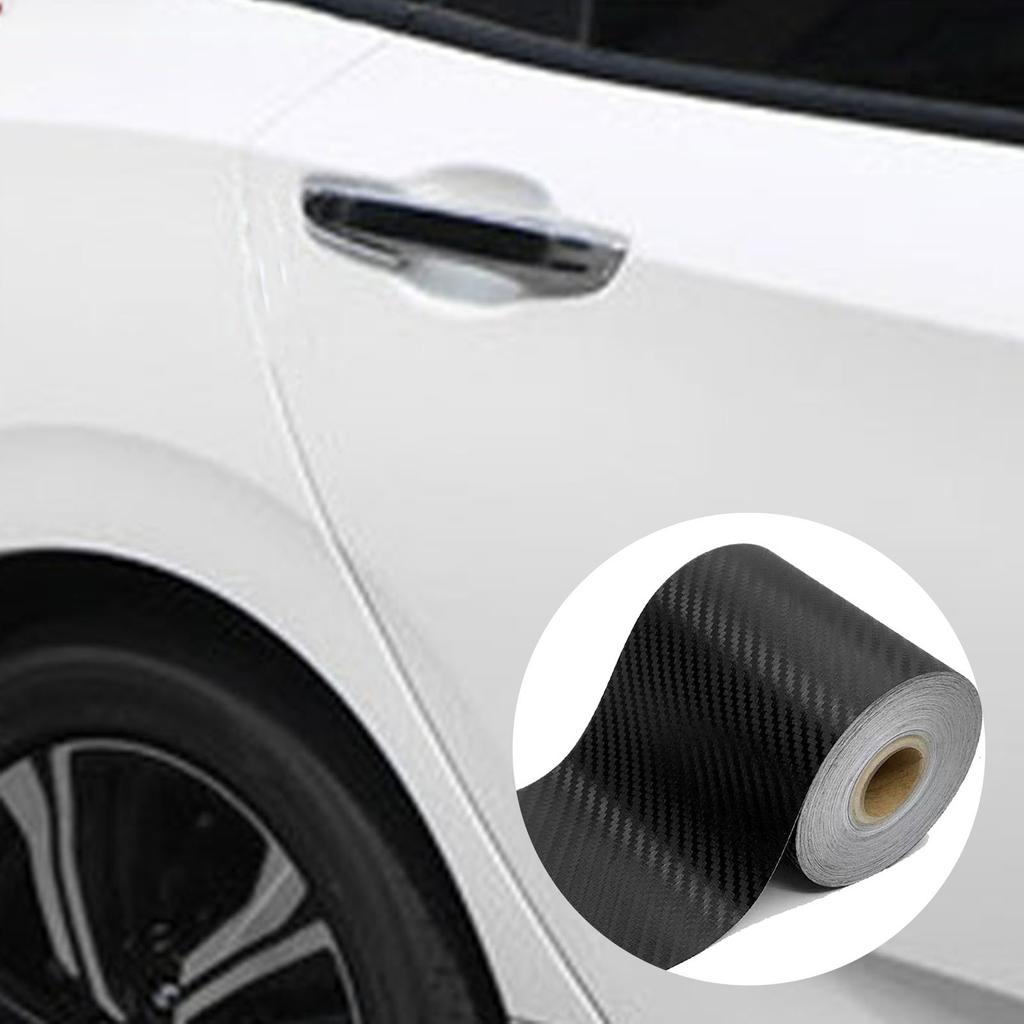 3D Carbon Fiber Car Door Edge Protector Anti-Scratch Guard Strip 7cm X 3m Universal Vehicle Body Bumper Side Mirror Protection