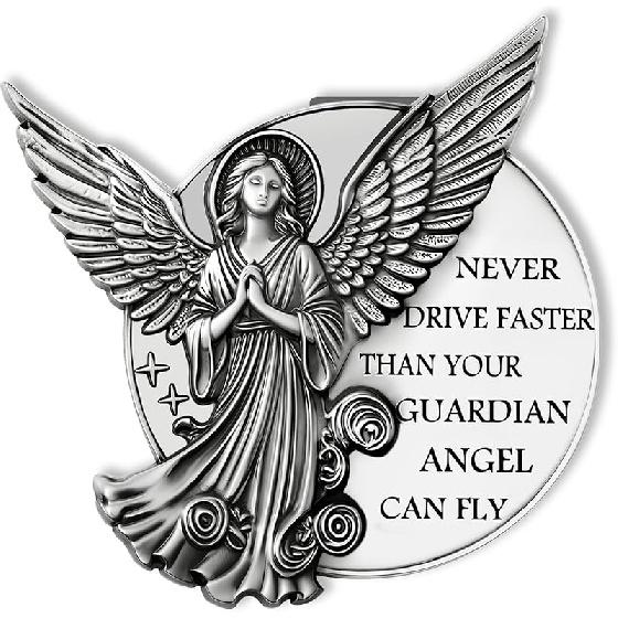 Guardian Angel Visor Clip for Car,Never Drive Faster Clip 2.95 Inch, Drive Safe pirational Gifts for Women Men