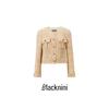 Blacknini Yin Waffle/"Huixing Outwear" British Linton Fragrant Fabric Gold Thread Tweed Outwear
