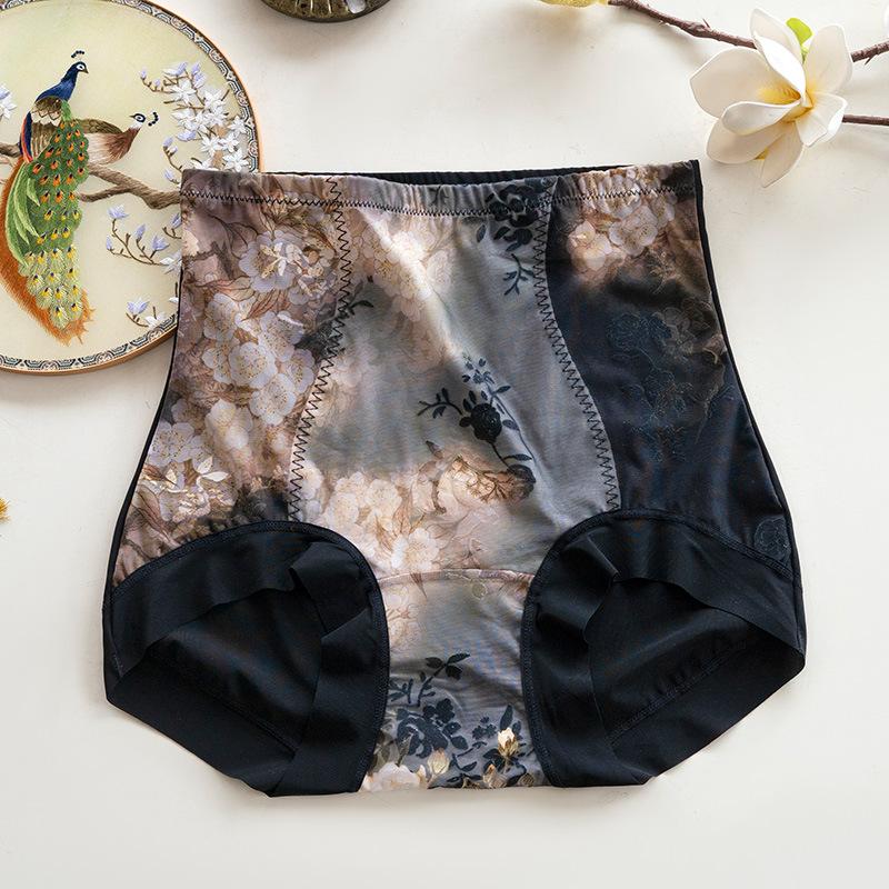 Big Size Female Summer Thin Model Seductive Sexy Lace High Waist Close Abdomen Without Mark Briefs