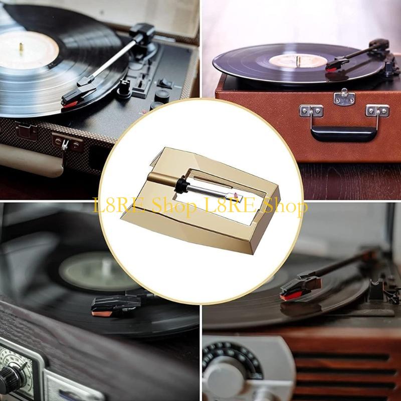 L8RE Record Player Essential Diamond Styluses Needle with Cleaning Brush Plastic Record Player Needle Replacement for Players