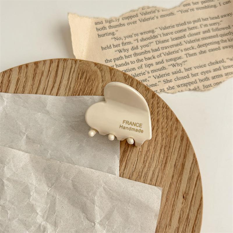 2024 French Heart Mini Hair Claw Clip for Women - Spring/Summer Headwear