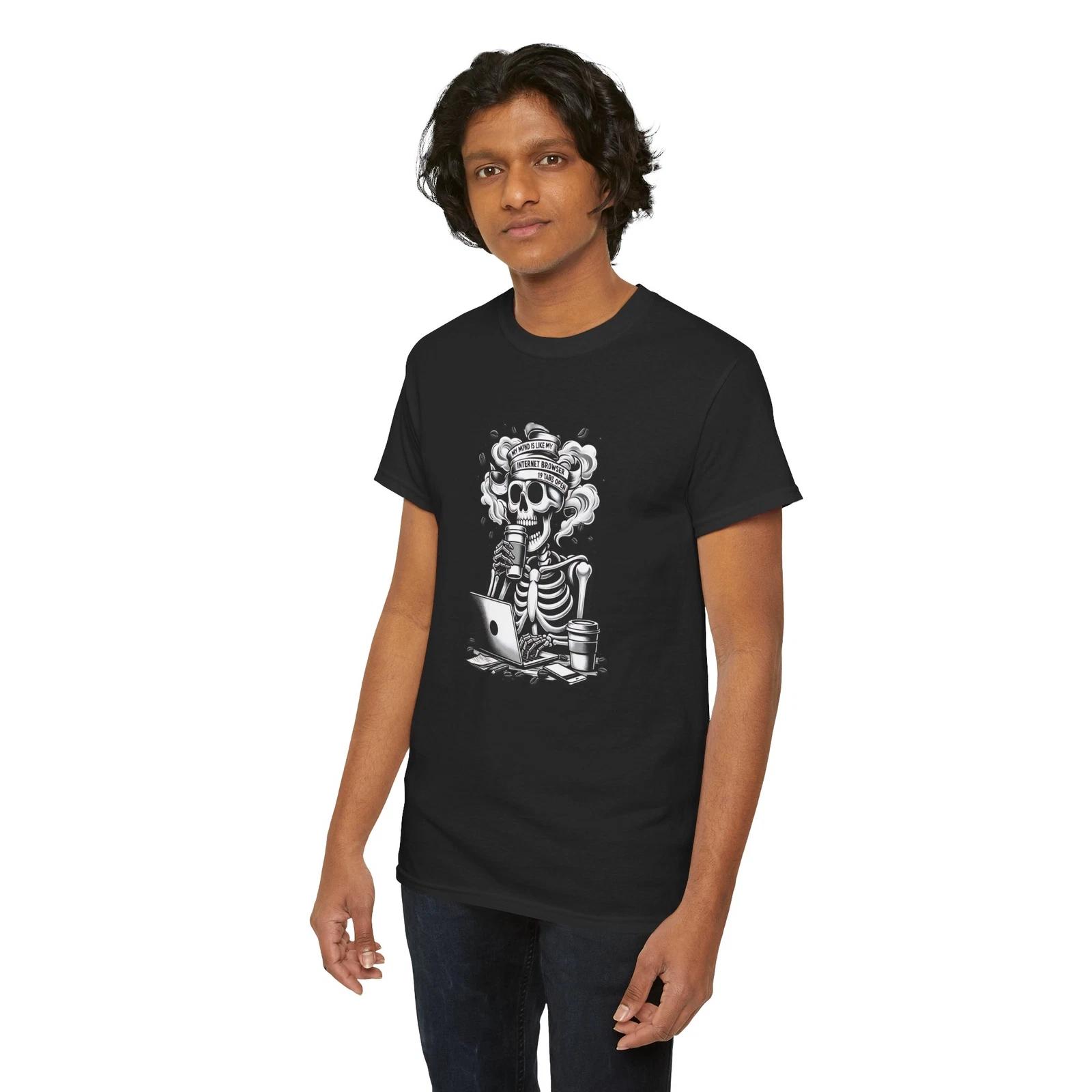 

Coffeeholic T-Shirt | Funny Java Lover Espresso Latte Graphic Tee Skeleton 3XL