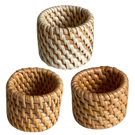 Rattan Woven Napkin Ring Handmade Rustic Napkin Ring Reusable Napkin Holder Table Decor for Wedding Party Everyday Use