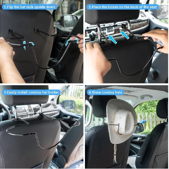 Yuoyar Cowboy Hat Holder for SUV and Car - Maintain Hat Shape - Truck Accessories