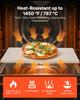 Pizza Stone, 508 x 355 mm Rectangular Cordierite Pizza Stone, Extra Large Baking-Stone with Aluminum Peel, 15 mm Thick Heat-Resistant Cordierite, for