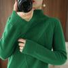 Autumn and Winter New Knitted Inner Thickened Pullover New Sweater Loose Long-sleeved Semi-turtleneck Bottoming Shirt Women