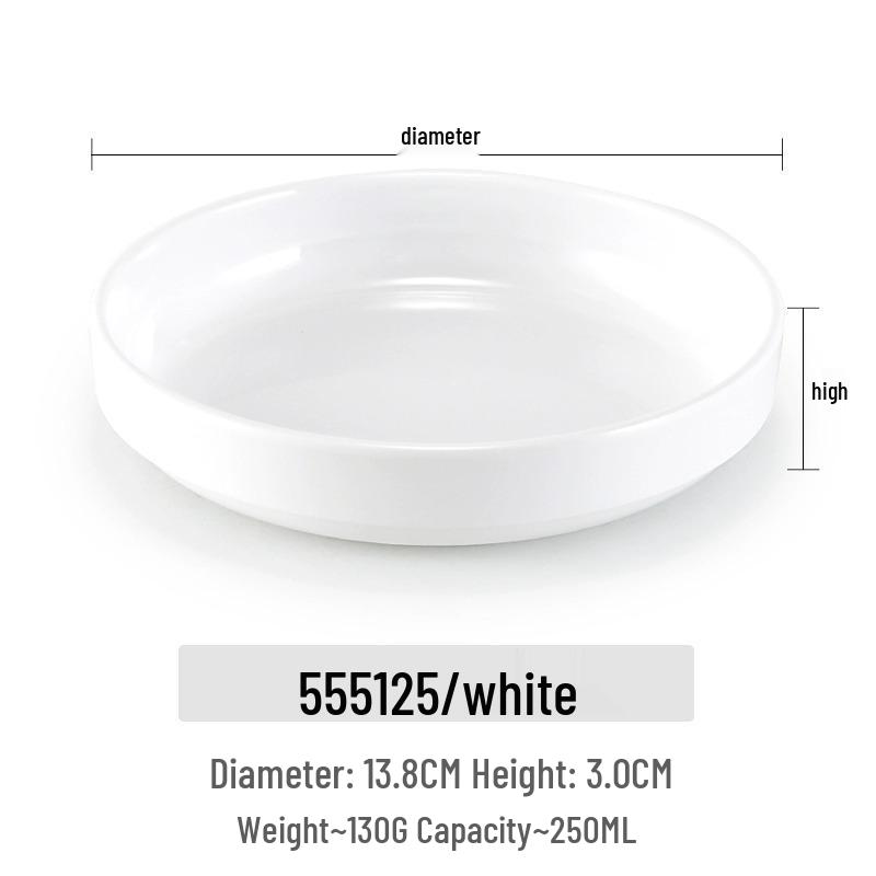 Small Melamine Bowl - Imitation Porcelain, Round Plastic Plate for Dipping Sauce or Snacks, Ideal for Commercial Use