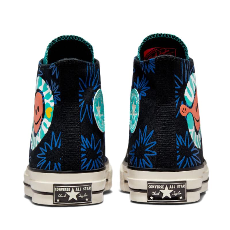 Converse 1970s Chuck Taylor All Star Sunny Floral High Top Espadrilles Unisex Black & Blue