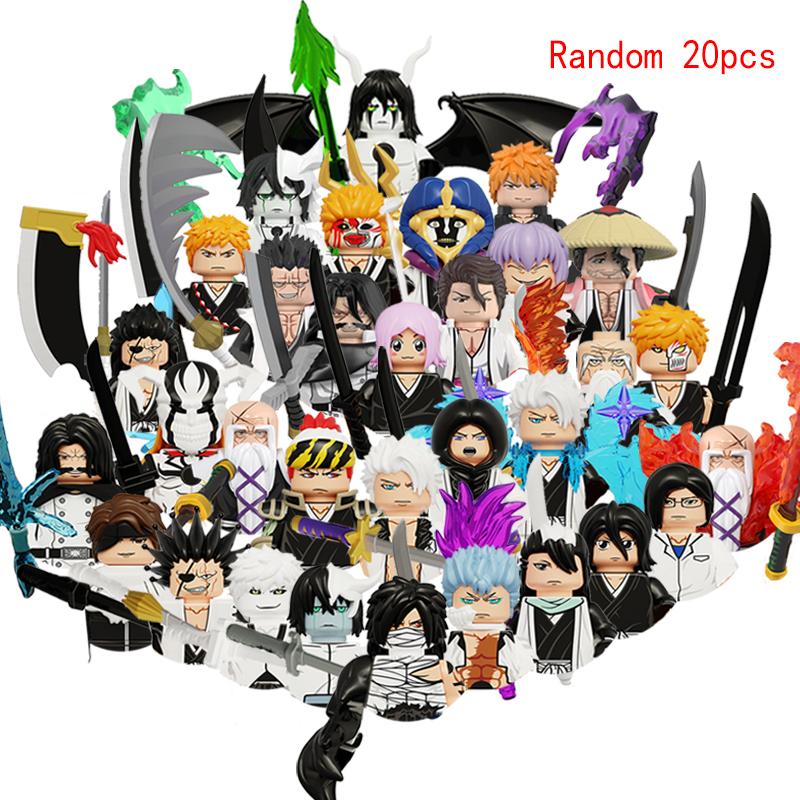 

MOC Творческие Синигами Куросаки Ичиго Кучики Рукия Кукла Мини Аниме Фигурки Строительные Блоки Кирпичики DIY Игрушки для ДЕТЕЙ подарок