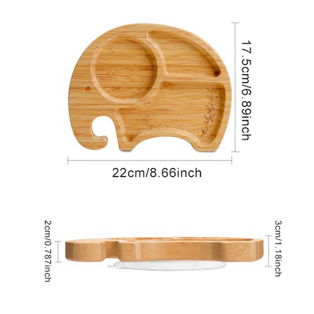 Creative Wood Color Bamboo Compartmentalized Dinner Plate Food Tray