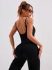 Women's Backless Seamless Ribbed Jumpsuit: Slimming Tank Bodysuit for Yoga