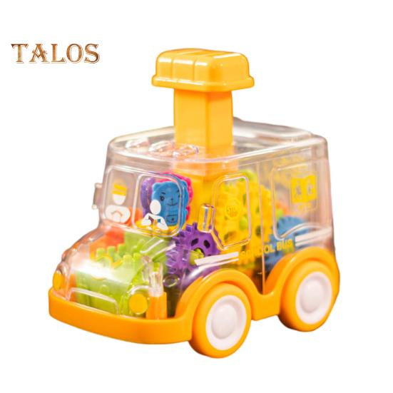 

Нажмите, чтобы управлять игрушечной машиной, батарейки не требуются. Детский сад, детская игрушечная машина, прозрачная шестерня, мини-игрушка, школьный автобус, механическая концепция, обучение, день рождения жёлтый