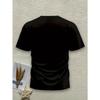 European Sizes Men's Novelty 3D Printed Fashion T-Shirt - Regular Fit, Stretchy Knit Fabric, Casual Round Neck