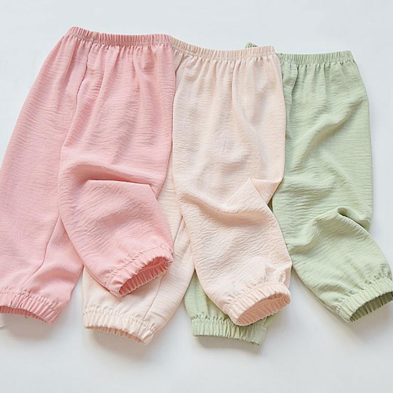 Dětské cool kalhoty pro chlapce dívky léto korejský ležérní sportovní dětské volné kalhoty jednobarevné měkké teenagerské rovné kalhoty 1-7 let