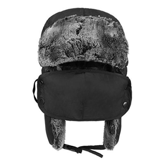 Winter Pilot Cap with Ear Winter Hat for Boys and Windproof and Ski Winter Outdoor Black Kids' Flaps, Girls, Warm, Cap, Sports, Warmth,