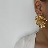 European Gold Flower Earrings: Fashionable Irregular Metal Petals for Women