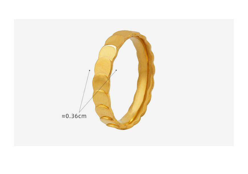 Gold-Plated Titanium Steel Unisex Matching Rings - Simple Trendy Design for Couples