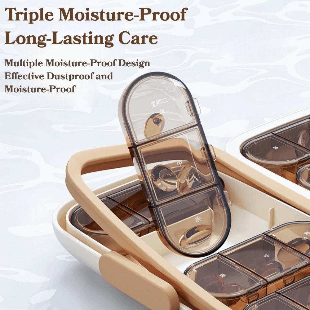 Large Capacity Pill Case 21/22 Grids Medicine Storage Containers Medicine Divider Case  Outdoor