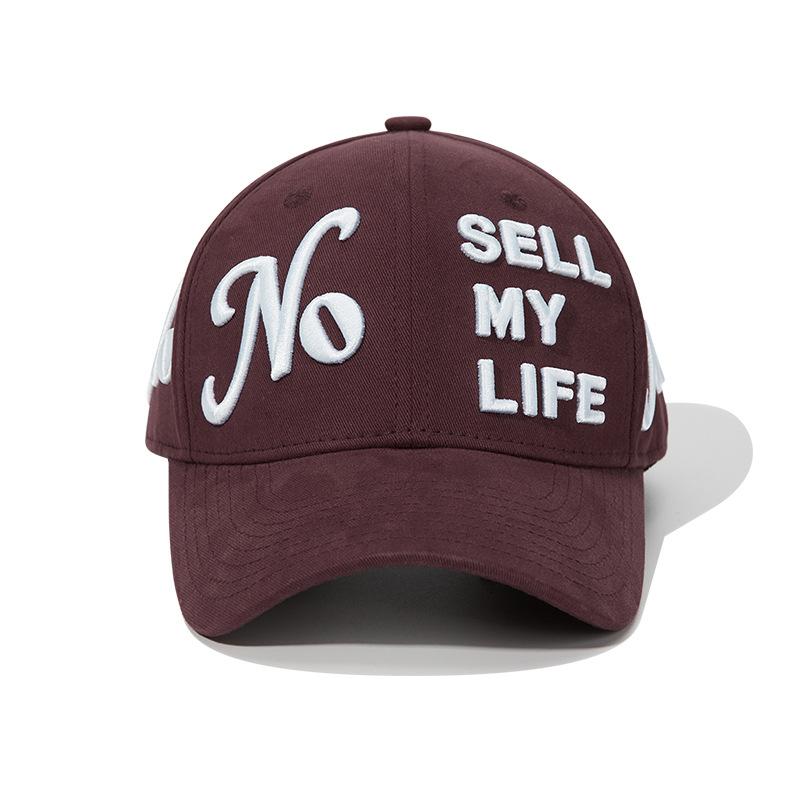 

NO three-dimensional embroidery letters couple flat edge hat cap versatile tide brand baseball hat Adjustable бордовий