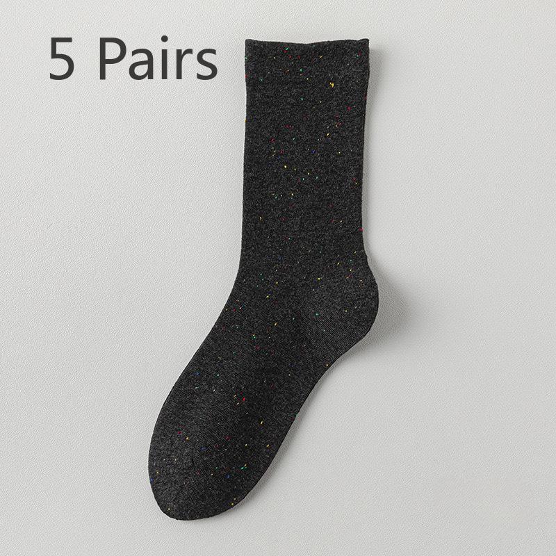 5 Pairs Dot Yarn Socks Candy Coloured Mid-length Boneless Pile Socks Thin Sweat-absorbing Breathable Fashion Cotton Socks