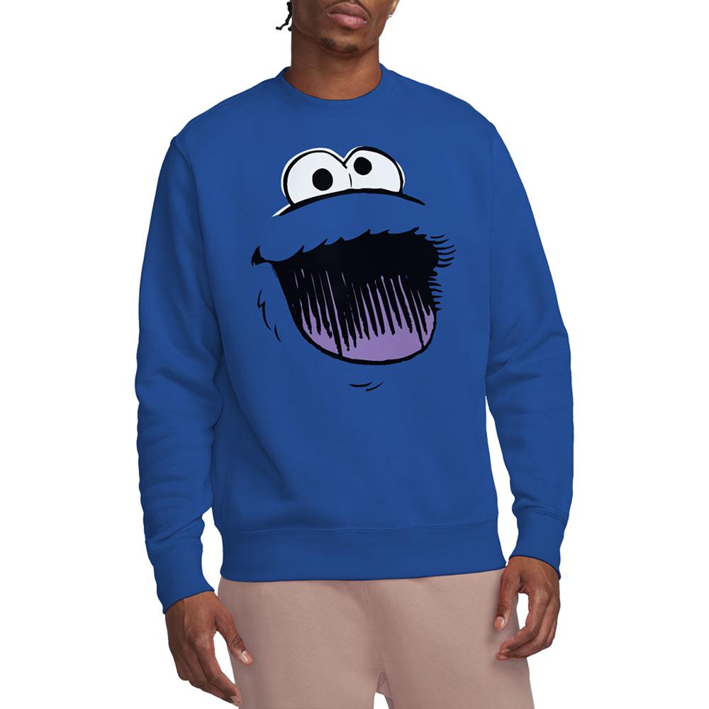 Sesame Street Unisex Adult Cookie Monster Sketch Face Sweatshirt