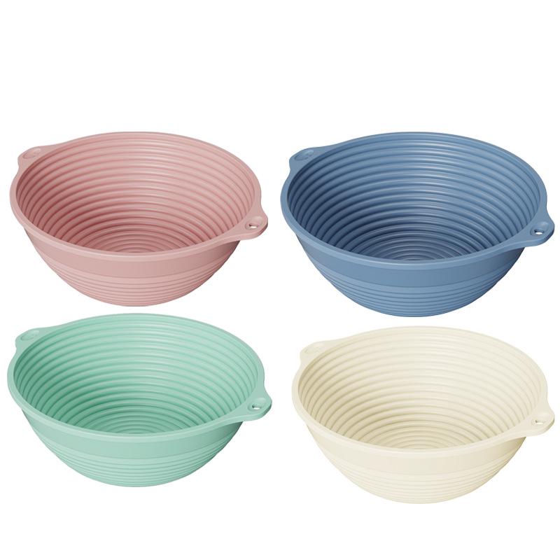 Foldable Silicone Bread Fermentation Basket with Steel Wire for High-Temp Oven Baking
