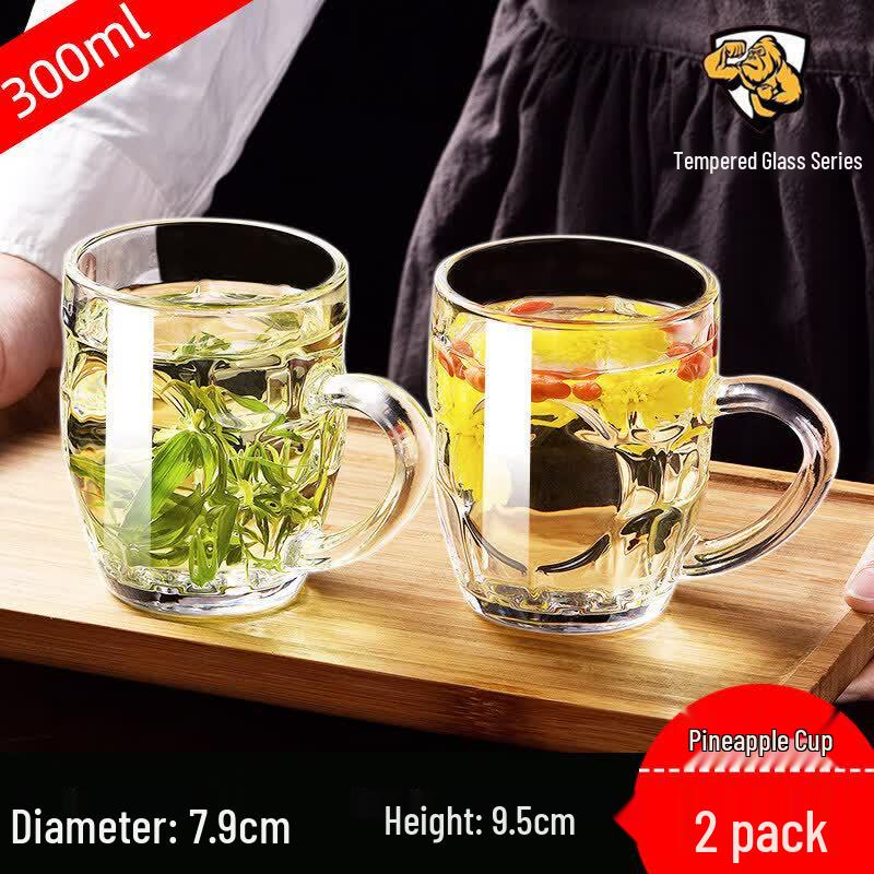 Tempered Glass Heat-Resistant Drinking Mug with Handle