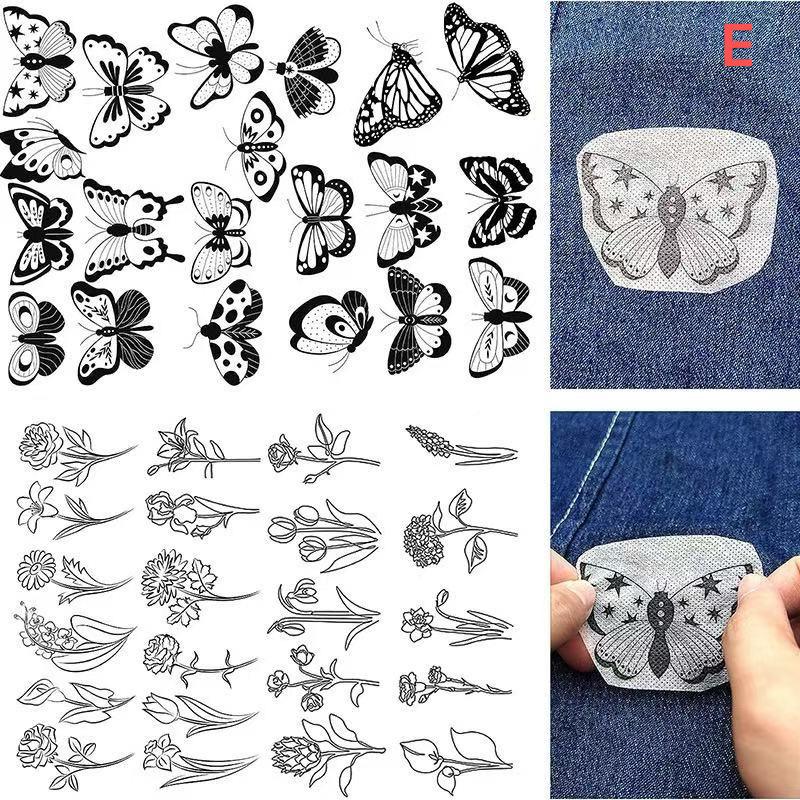 DIY Water Soluble Embroidery PatternWash Away with Pre-Printed Pattern Designs Stencils Transfers for Hand Sewing Lover Beginner