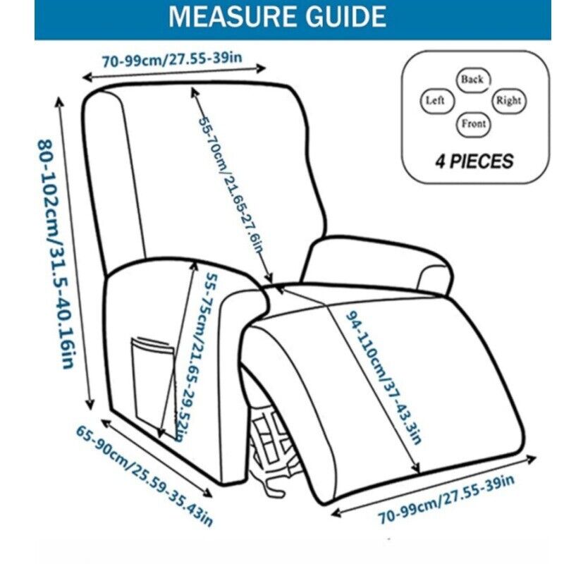 1seater Recliner Sofa Cover Ice Silk Jacquard Stretch Single Chair Covers Arm Sofa Slipcover Living Room Chair Protector