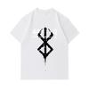 Men 100% Cotton Crew Neck Short Sleeve T-shirt, Vintage Distressed Viking Rune Geometric Print Casual Loose Fit Tee, Breathable Lightweight Daily Wear