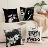 Game Anime O-Omori Cushion Cover Silky Short Plush Sofa Pillow Cover Hidden Zipper Soft Dustproof Case for Home Decor