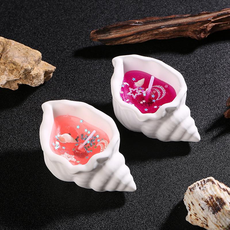 Seashell Scented Jelly Wax Candle - Handmade Conch Aroma Gift Box for Odor Removal and Elegant Decoration